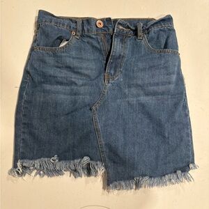 Forever 21 Medium Blue Denim Mini Skirt with Frayed Hem